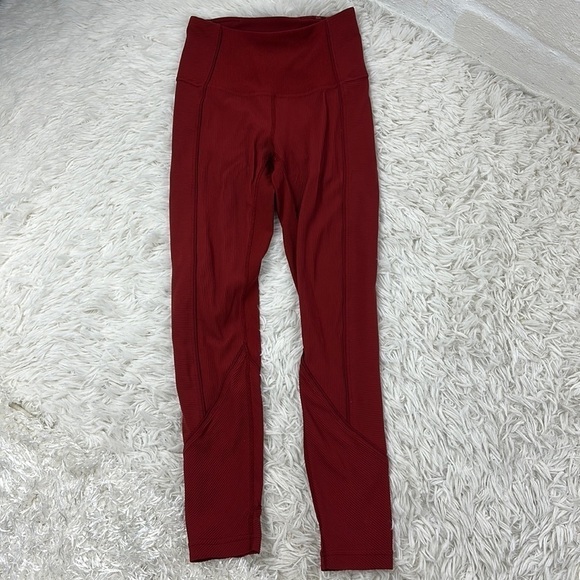 Lululemon Daily Lineup 7/8 Tight *25" Dark Sport Red - Picture 1 of 6